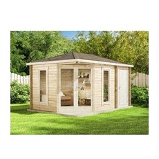 Alpholz Gartenhaus Liwa Compact Walmdach 442 cm x 302 cm Braun