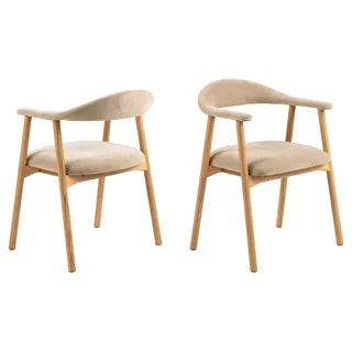 Actona Esszimmerstuhl Alva Polyester beige 2 Stück