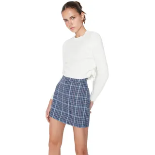 Trendyol Damen Pencil Straight Woven Skirt Baby Rock, Indigo, 30