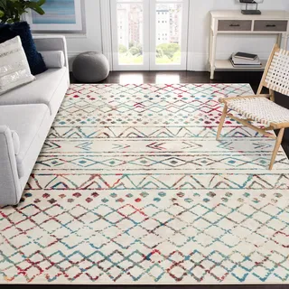 Carvapet Läufer Teppich 150x210cm rutschfest Lang Küchenteppich Waschbar Teppichläufer Weiche Mikrofaser Geometrisch Tribal Flächenteppich Laufteppich(Multicolor)