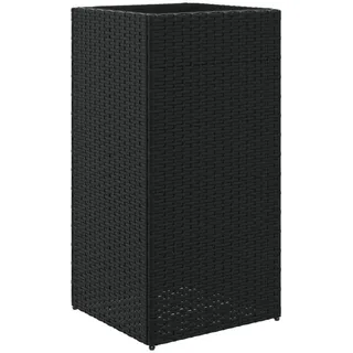 Pflanzkübel Schwarz 40x40x80 cm Poly Rattan - Schwarz