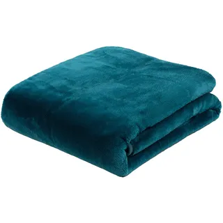Gözze - Premium Cashmere-Feeling Wohn- und Kuscheldecke, 500 g/m2, 130 x 170 cm - Petrol