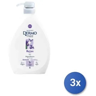 3x Dermomed Bad 1000 Ml Talc/Iris