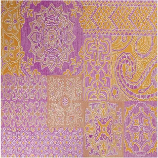 Beliani Teppich Wolle mehrfarbig orientalisches Muster 200 x 200 cm Kurzflor AVANOS Rosa