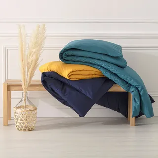 Bettdeckenbezug aus Baumwolle - blaugrün 140x200 cm - Atmosphera créateur d'intérieur - Dunkelblau