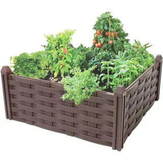 Erhöht Rattan Blumenbeet Garten Bett Erhöht Gemüse Flecken Groß Pflanzgefäß