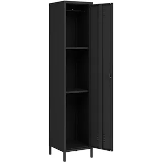 [en.casa] Kleiderschrank Seinäjoki 180 x 38 x 38 cm Schwarz