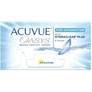 ACUVUE OASYS for Astigmatism Kontaktlinsen – 2-Wochen-Linsen für Tag und Nacht mit -3,75 dpt, Cyl -0,75, Ach 90 & BC 8.6 – UV Schutz, Austrocknungsschutz & Komfortables Tragegefühl – 6 Linsen