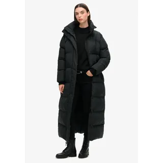 Superdry Steppjacke "MAXI LONGLINE PUFFER JACKET" mit Kapuze Oversize-Passform, aus Polyester, mit Reißverschluss, schwarz