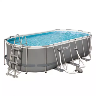 BESTWAY Power Steel Frame Pool oval Set 549 x 274 x 122 cm inkl. Filterpumpe