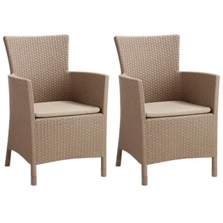 vidaXL Keter Gartensessel Iowa 62 x 62 x 89 cm braun 2 St.