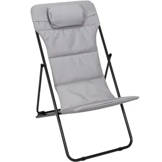 HOME DECO FACTORY, HD7257, klappbarer Liegestuhl in Korfu-Beige – ergonomischer Komfort, Elegantes Design, wetterbeständig, leicht zu transportieren – Maße: 82 x 56 x 93 cm, Farbe: Beige