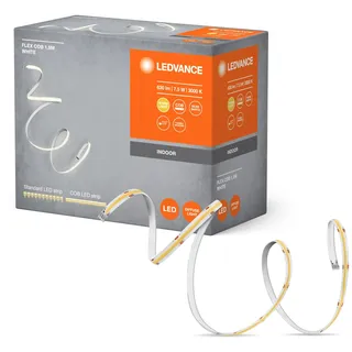 LEDVANCE FLEX COB 1.5M LED-Streifen, gelb, 8W, 600lm, warmweißes Licht, COB-Technologie, homogene Lichtverteilung, lange Lebensdauer, einfache Montage, für Innenanwendung, Schutzklasse IP20, 3000K