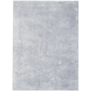 Hochflor-Teppich MY HOME "Carla" Gr. 4, blau (hellblau), B:160cm H:40mm L:230cm, Kunstfaser, Teppiche, Hochflor-Teppich, super soft, Teppich in Pastell-Farben