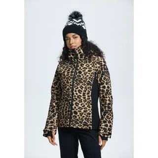 Skijacke ICEPEAK "ICEPEAK FOWLER", Damen, Gr. 42, braun, Obermaterial: 100% Polyester. Futter: 100% Polyester. Wattierung: 100% Polyester, Jacken Skijacke, Leoprint, Atmungsaktiv, wasserabweisend
