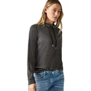 CECIL Damen B321893 EOS_Cosy Pinstripe Shirt, Dark Grey Melange, L EU