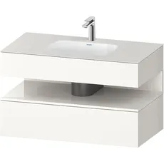 Duravit Qatego Einbauwaschtisch mit Konsolenwaschtischunterbau, 1000x550x600mm, Nische Weiß Hochglanz, QA4786022, Farbe: Weiß Supermatt