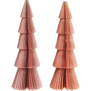 Tischdeko Tannenbaum Wabenpapier Apricot Gold 30cm 2er Set Weihnachten, 2 Stück - Gold