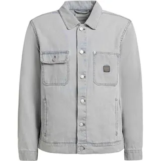 Jeansjacke KHUJO "Jeansjacke Ronny", Herren, Gr. S, grau (light grau), Obermaterial: 100% Baumwolle CO., gerade, verstellbar abgesteppte Kante, Jacken Jeansjacke, Herren Denim-Jacke mit Brusttaschen