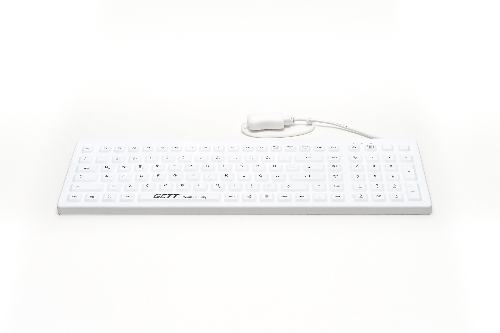 Bild von CleanType Prime Pro Plus weiß, USB, DE (TKG-110-GCQ-PR-KGEH-WHITE-IP68-MAG-BACKL-USB-DE)