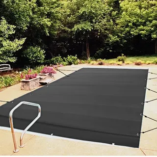 VEVOR Pool Abdeckplane Rechteckig 3,5 x 5 m Schwimmbadabdeckung, PVC Poolabdeckung, Schwarz Winterabdeckplane, Rechteck Poolplane, Schmutzabweisende Abdeckplane für Pool, Wasserdicht Poolüberdachung