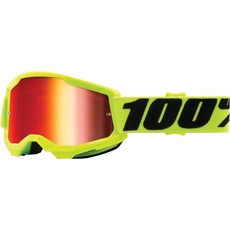 100%, Jungen, Sportbrille, Strata 2 Jr. Goggle Fluo/Yellow - Mirror Red (Gelb, Rot), Gelb