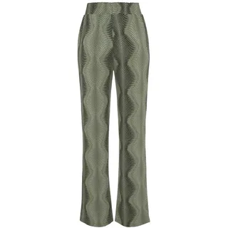 LASCANA Pyjamahose Damen Dunkelgrün bedruckt Gr.36/38