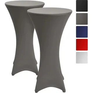 Beautissu Stella Stehtischhusse ø 80 cm Anthrazit 2tlg