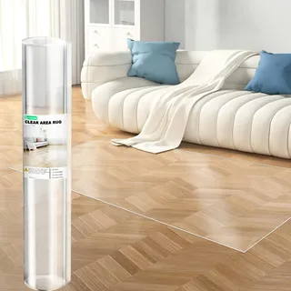 1 x 3 M Fuß durchsichtige Läufermatte aus Kunststoff, Läuferteppich für den Flur, 2mm Dicker durchsichtiger transparenter Vinyl-Bodenteppich, großer Teppich für Eingangsbereich