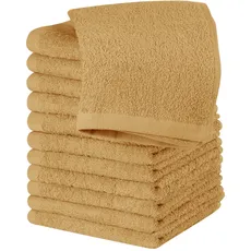 Utopia Towels Baumwoll-Waschlappen-Set – 100% ringgesponnene Baumwolle, hochwertige Flanell-Waschlappen, sehr saugfähig und weich, Fingerspitzen-Handtücher (12 Stück, Beige)