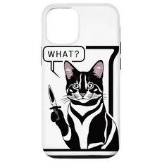 Hülle für iPhone 14 Katze Messer Design Witzige Tier Katzen