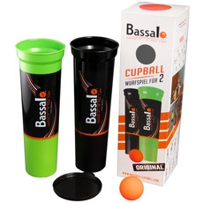 BASSALO Cupball 2er Starter-Set inkl. Box - Sportspiel für Kinder, Jugendliche, Erwachsene – 2 Becher, 1 Spielball, Spielanleitung