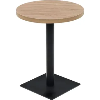 vidaXL Bistrotisch MDF und Stahl Rund 60 x 75 cm Eichenoptik - Beige