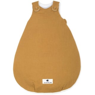 Julius Zöllner Babyschlafsack Musselin, warme Füllung 2,5 TOG, waschbar bei 40°C, Made in Germany, Oeko TEX Standard 100, Zimt, Gr. 50/56