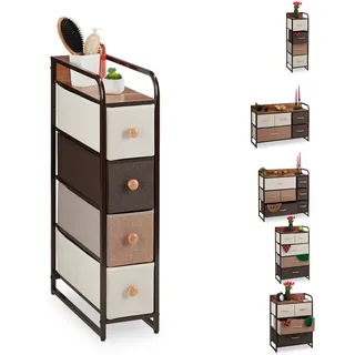 Relaxdays Schubladenschrank 84,5 x 20 x 49,5 cm Braun