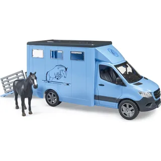 Bruder 02674 - MB Sprinter Tiertransporter mit 1 Pferd blau 1:16