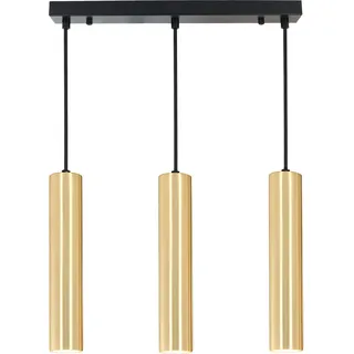 Dreifach lineare Pendelleuchte – Minimalistisches Design mit 30cm Röhren – GU10 Fassung – Gold