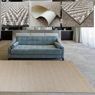 Tadi & Imperio1979 Vinyl-Teppich mit Fischgrätenmuster, für Wohnzimmer, Flur oder Esszimmer, Farbe: Braun, Beige, natürlicher Effekt, digitalisiert.