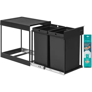 Songmics Mülltrennsystem 40 l Tintenschwarz