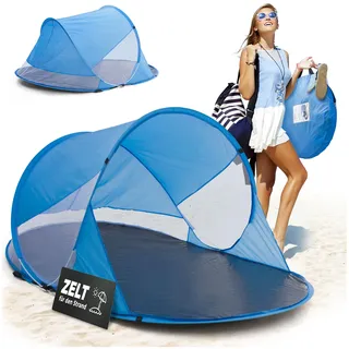 STREND PRO Mini Pop Up Zelt 190x120x90 cm – Kleine Strandmuschel, Wurfzelt UV-Schutz, für Garten, Park & Strand
