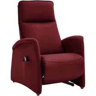 Valdera Fernsehsessel , Rot , Kunststoff , Echtleder , Semi-Anilinleder , 79x114x87-176 cm , Goldenes M , Lederauswahl, Stoffauswahl, Netzbetrieb, Herz-Waage-Funktion , Wohnzimmer, Sessel, Ledersessel
