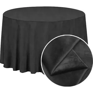 Runde Tischdecke, MATT VELVET, 320cm, schwarz