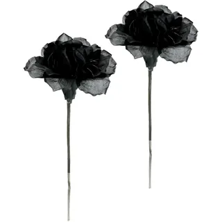 I.GE.A. Kunstblume "Amaryllis 2er Set" 60cm Blumen Zweig Dekozweig Weihnachtsdeko Weihnachtsblume Deko, schwarz