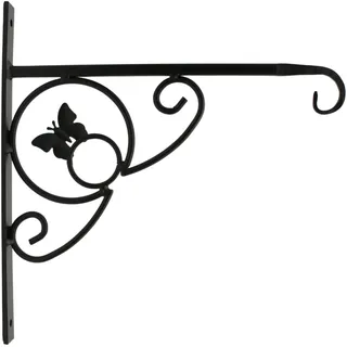 DOJA Barcelona | Hängende Pflanzenhalterung Schmetterling | 2 Stk Aufhängehaken | 280 x 280 mm | Wandhaken für Pflanzen | Halterung für Blumenampel, Gartendekoration, Laternen, Vogelkäfige etc.