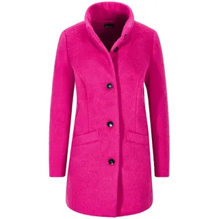 Langmantel GOLDNER "Kurzgröße Stepp-Winterjacke mit Kapuze", Damen, Gr. 22, pink, Obermaterial: 50% Polyester PES. 50% Wolle mw., figurumspielend, Mäntel Langmantel, Mit hochwertigem Twillfutter