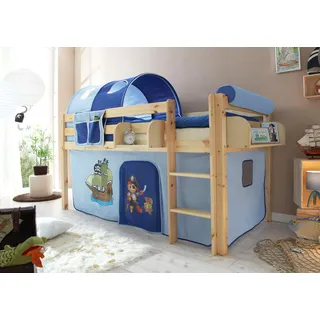 Ticaa Hochbett »Malte« mit Rollrost und in verschiedenen Ausführungen wahlweise mit Matratze, blau