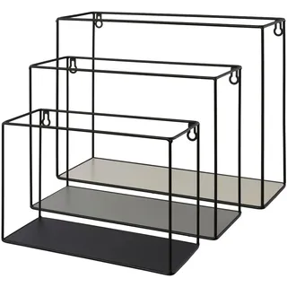creativ home Deko-Wandregal 40 x 13 x 30 cm Schwarz