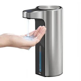 EKO Aroma Seifenspender Automatisch für Küche und Bad, Elektrischer Soap Dispenser, Wasserabweisend und Wiederaufladbar, 250ml, Handseifenspender mit Sensor, Rostfrei und schwarz