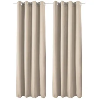 Beautissu Vorhang Amelie TO mit Öse 140x245cm Creme (2tlg) , Textil , 140x245x1 cm , Heimtextilien, Vorhänge, Fertigvorhänge, Ösenvorhänge