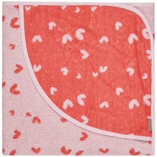 Sterntaler Kapuzenbadetuch Bär Betty, Baby-Badetuch mit Kapuze, saugfähige Baumwolle, Herzchen-Applikation, weich und pflegeleicht, 100×100×0,5 cm, rosa